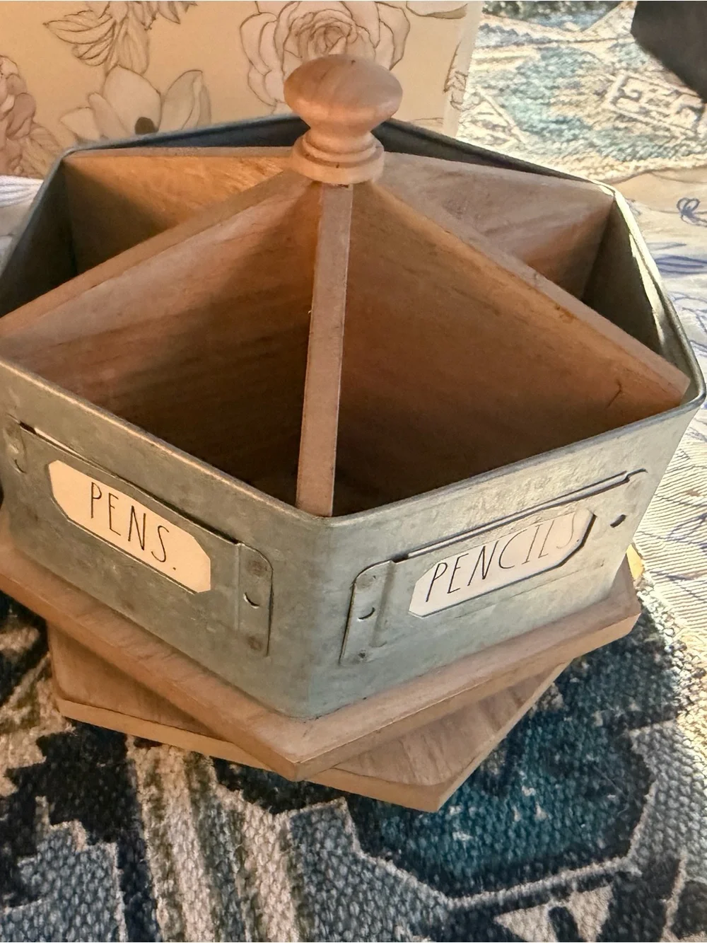 Floral Decorative Storage Box in Cream and Pink